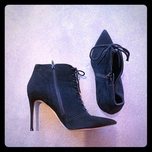 Something Navy Orchid Leather Bootie